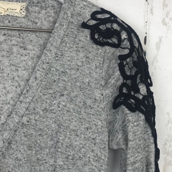 Areve Grey Long Button Down Linen Cardigan Duster Women Sz S - Picture 2 of 6